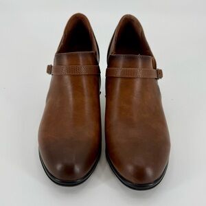 Lauren Blackwell Brown Leather Heeled Booties Size 8 NWOT